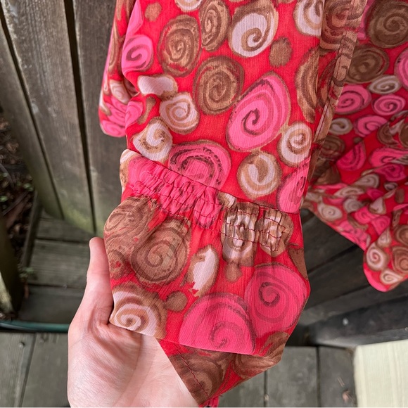 Travelsmith Semi-Sheer Spiral Peplum Cardigan Sz M Petite - Picture 6 of 12